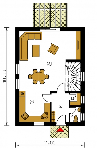 Grundriss des Erdgeschosses - KOMPAKT 35